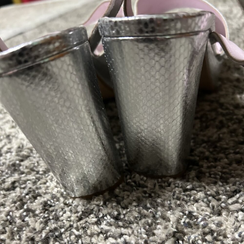 Silver Suede & Snake Print Leather - Picture 4 of 4